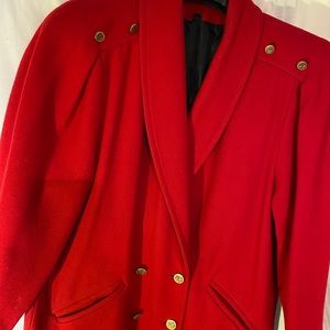 Ladies J Gallery Red Wool Shawl Collar Top Coat